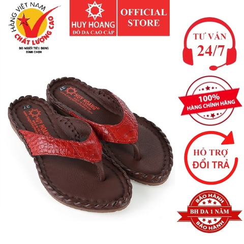 Dép nữ da cá sấu màu đỏ tươi HD7244