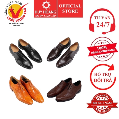 Giày nam da cá sấu da bụng cột dây nhiều màu HD7252-53-54-55