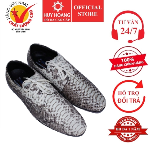 Giày nam da trăn cột dây màu da nguyên thủy HD7309