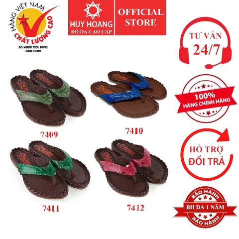 Dép nữ Huy Hoàng da đà điểu nhiều loại nhiều màu HD7409-10-11-12