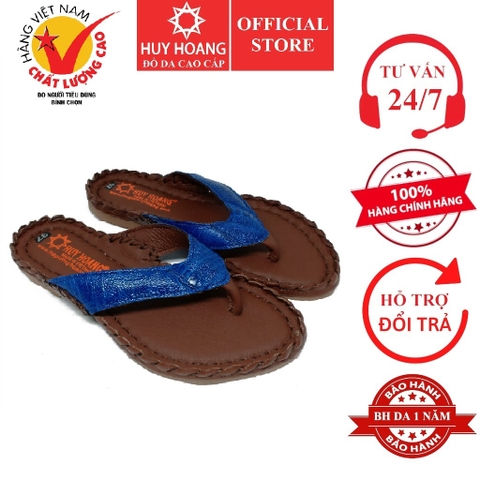 Dép nữ da đà điểu màu xanh dương HD7410