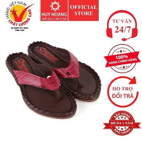 Dép nữ Huy Hoàng da đà điểu màu hồng HD7412