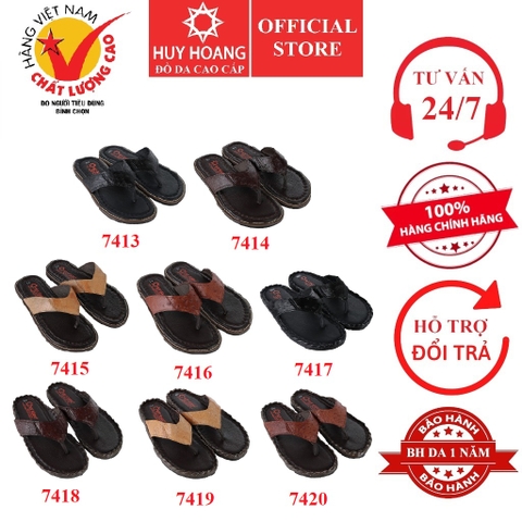 Dép nam da đà điểu da hột nhiều loại nhiều màu HD7413-14-15-16-17-18-19-20
