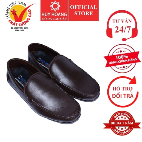 Giày mọi nam da bò cao cấp màu nâu HD7514