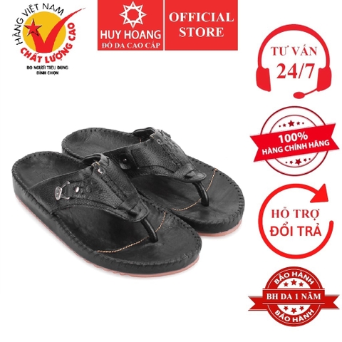 Dép nam Huy Hoàng xỏ ngón đan viền màu đen HD7726