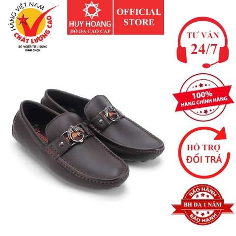 Giày mọi nam Huy Hoàng đế âm đính G màu nâu đất HD7771