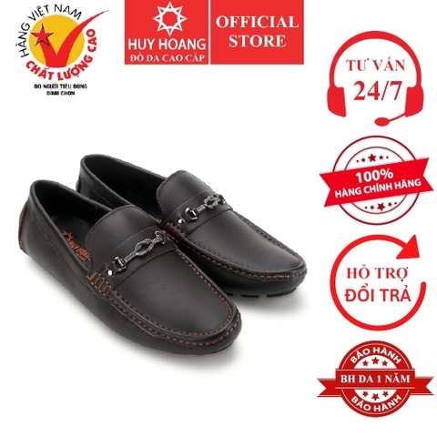 Giày mọi nam đế âm đính móc màu nâu đất HD7772