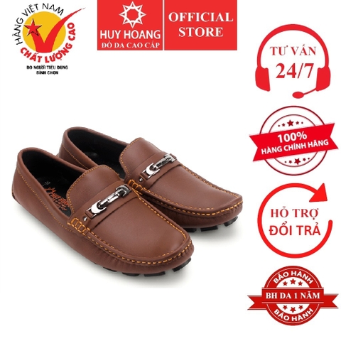 Giày mọi nam Huy Hoàng đế âm màu nâu đỏ HD7774