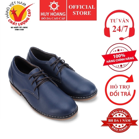 Giày mọi nam Huy Hoàng cột dây màu xanh đậm HD7775
