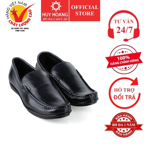 Giày mọi nam da bò cao cấp màu đen HD7781