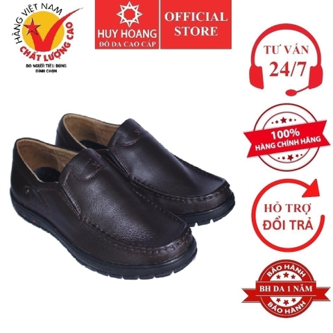 Giày mọi nam Huy Hoàng da bò màu nâu HD7799