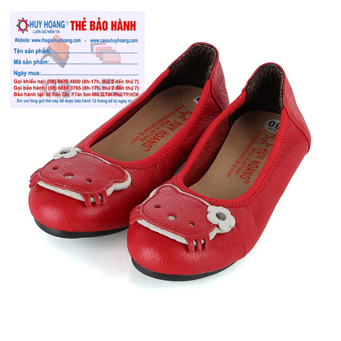 Giày trẻ em nữ Huy Hoàng da bò màu đỏ HD7861