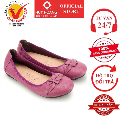Giày nữ búp bê Huy Hoàng da bò màu tím HD7911