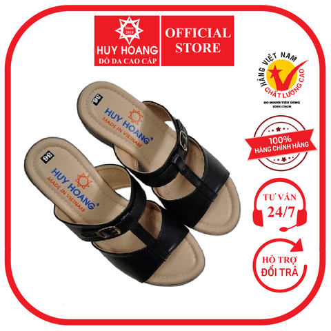 Dép nữ Huy Hoàng cao cấp đế 7P màu đen HD7961