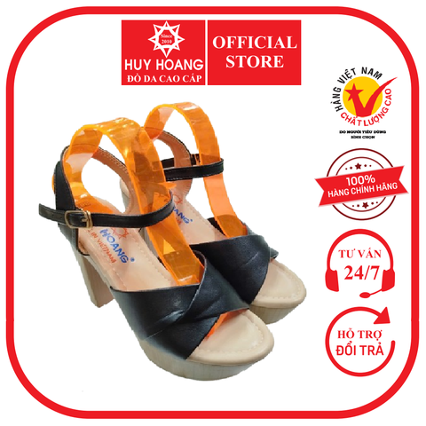 Giày nữ Huy Hoàng cao cấp đế 12P màu đen HD7964