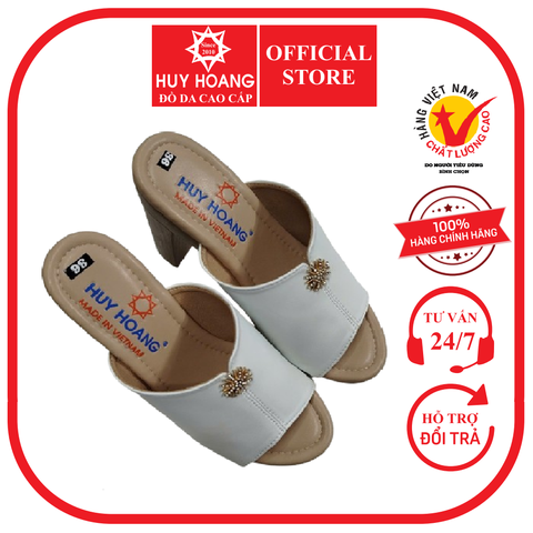 Dép nữ Huy Hoàng cao cấp đế 12P màu trắng HD7965