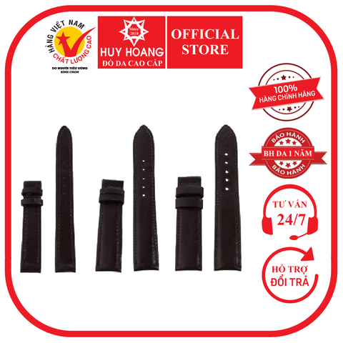 Dây đồng hồ da bò nhiều size màu nâu đất HD8102-16-30