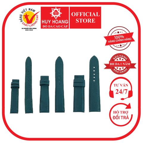 Dây đồng hồ da bò nhiều size màu xanh lá HD8103-17-31