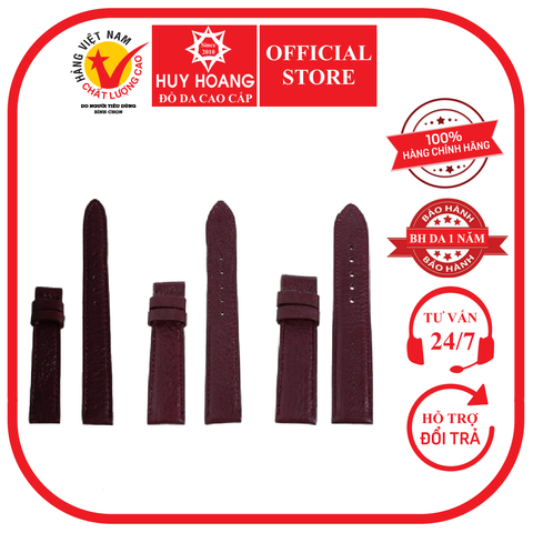 Dây đồng hồ da bò nhiều size màu tím nhạt HD8108-22-36