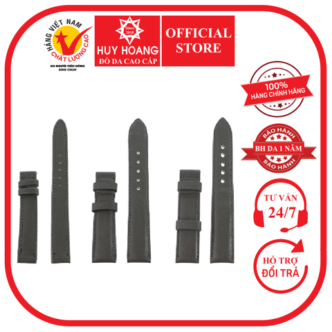 Dây đồng hồ da bò nhiều size màu xám HD8110-24-38
