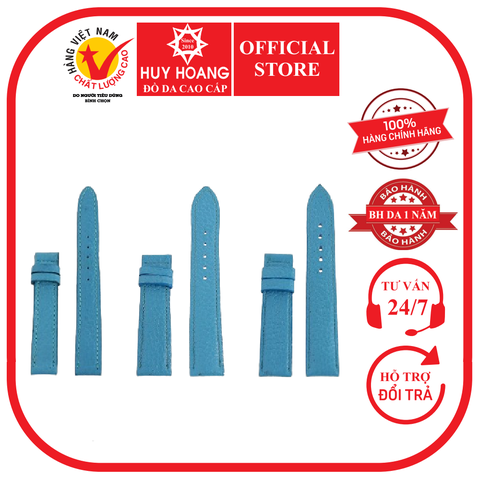 Dây đồng hồ da bò nhiều size màu xanh da HD8111-25-39