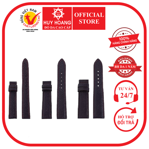Dây đồng hồ da bò nhiều size màu tím đậm HD8113-27-41