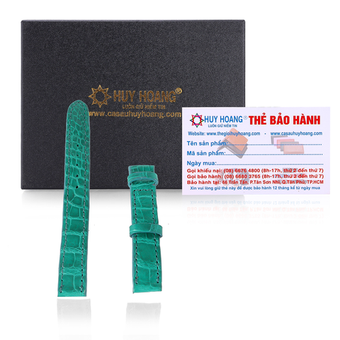 Dây đồng hồ da cá sấu size 12, 14 màu xanh lá HD8265