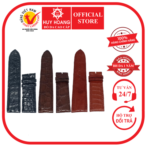 Dây đồng hồ da cá sấu 2 mặt da size 16, 18, 20 nhiều màu HD8277-78-80