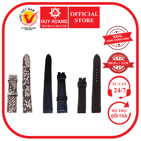 Dây đồng hồ da trăn size 22, 24, 26 màu da nguyên thủy, đen, nâu HD8313-14-15
