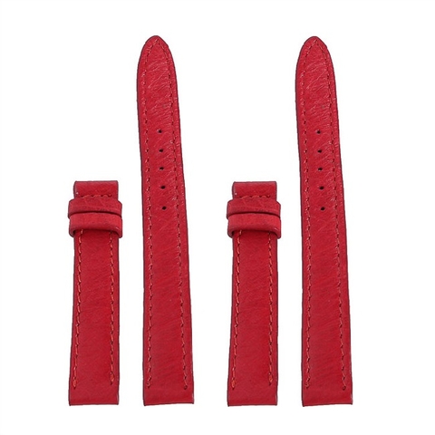 Dây đồng hồ da đà điểu da bụng size 12, 14 màu đỏ HD8454