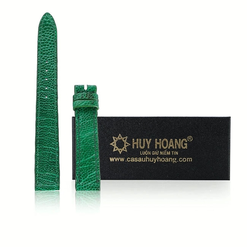 Dây đồng hồ da đà điểu size 12, 14 màu xanh lá cây HD8464