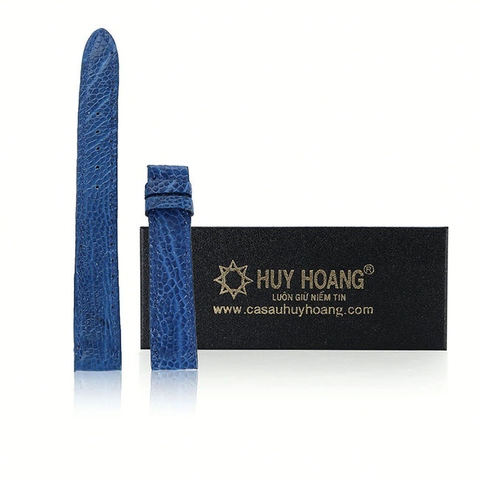 Dây đồng hồ da đà điểu size nhỏ 12, 14 màu xanh dương HD8465