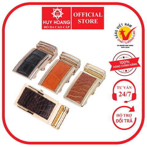 Đầu khóa da cá sấu 3,5P đầu vàng màu đen, nâu đất, vàng bò, nâu đỏ HD9213-14-15-16