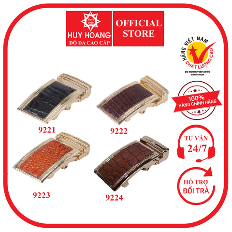 Đầu khóa da cá sấu 4P đầu vàng màu đen, nâu đất, vàng bò, nâu đỏ HD9221-22-23-24