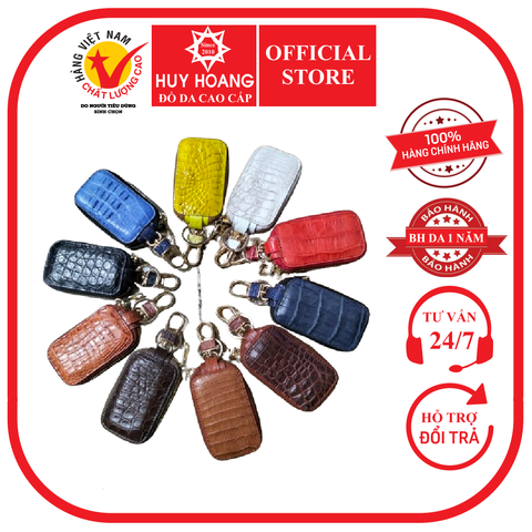 Móc khoá đa năng tiện dụng da cá sấu kiểu vuông nhiều màu HD9226-35