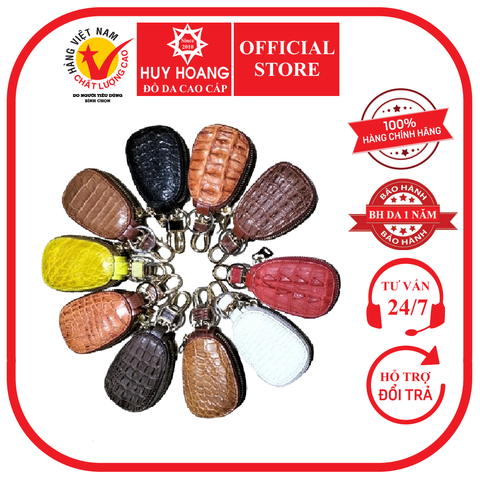Móc khoá đa năng tiện dụng da cá sấu kiểu bầu nhiều màu HD9236-45