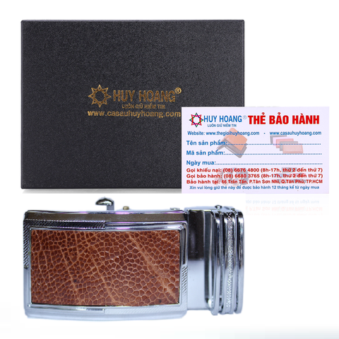 Đầu khóa da đà điểu 3,5 phân đầu trắng màu vàng bò HD9403