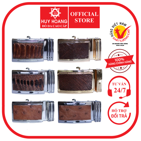 Đầu khóa da đà điểu nhiều loại màu nâu đỏ HD9404-08-12-16-20-24