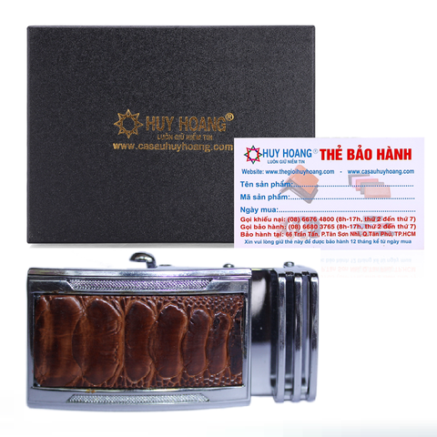 Đầu khóa da đà điểu 3,5 phân đầu trắng màu nâu đỏ HD9404