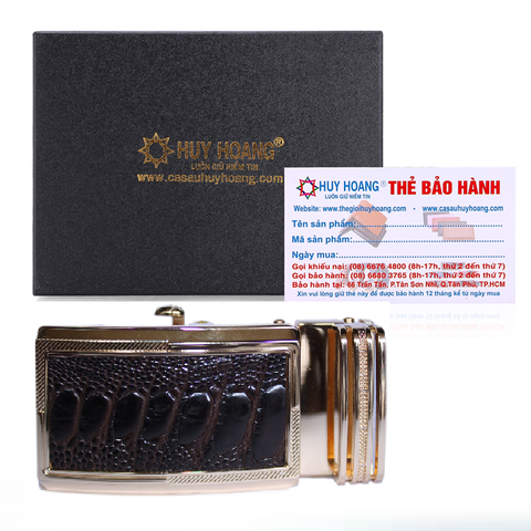 Đầu khóa da đà điểu 3,5 phân đầu vàng màu nâu đất HD9406