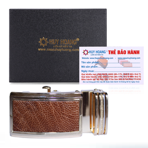 Đầu khóa da đà điểu 3,5 phân đầu vàng màu vàng bò HD9407