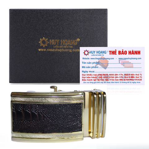 Đầu khóa da đà điểu 4 phân đầu vàng màu nâu đất HD9414