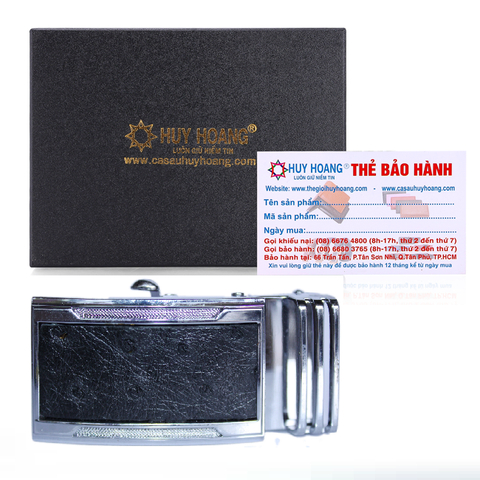 Đầu khóa da đà điểu da hột 3,5 phân đầu trắng màu đen HD9417