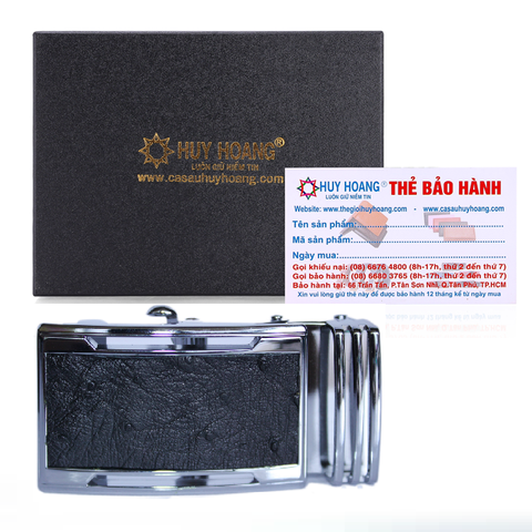 Đầu khóa da đà điểu da hột 4 phân đầu trắng màu đen HD9421