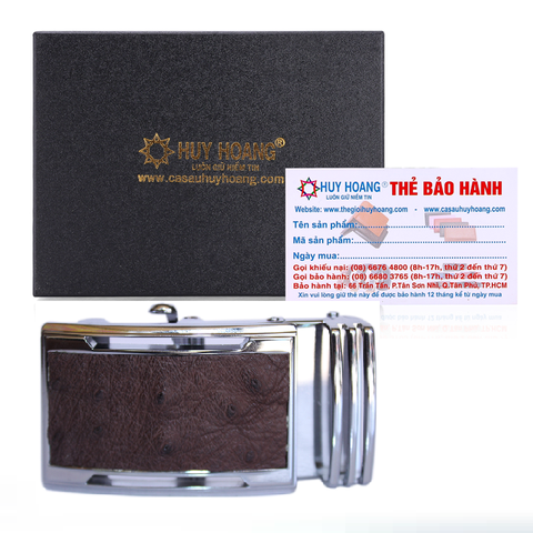 Đầu khóa da đà điểu da hột 4 phân đầu trắng màu nâu đất HD9422