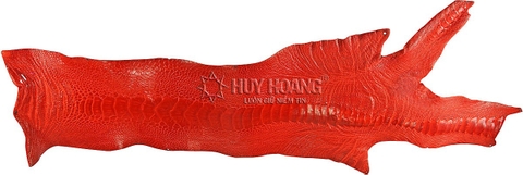 Da thuộc da đà điểu mổ chân đà điểu màu đỏ tươi HD1410