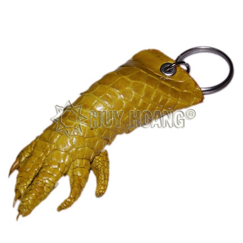 Móc khóa da cá sấu Huy Hoàng màu vàng nghệ HD8223