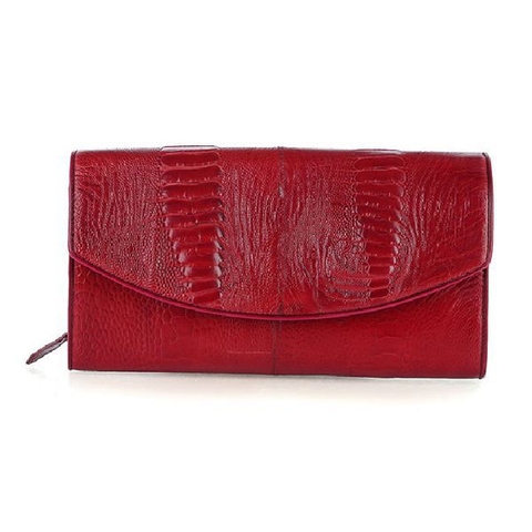 Túi da đà điểu Huy Hoàng da chân màu đỏ HD6422