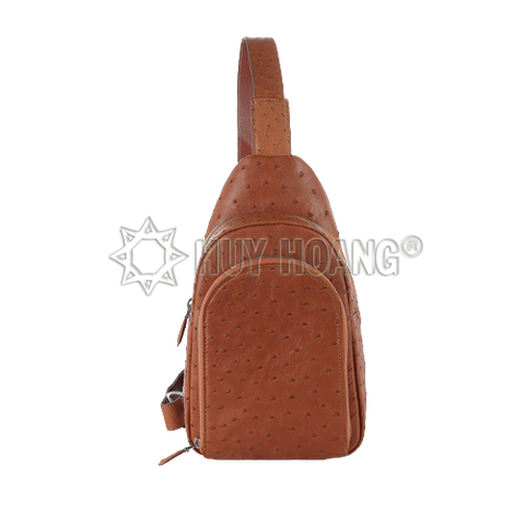 Túi đeo trước nam da đà điểu màu vàng bòHD6445