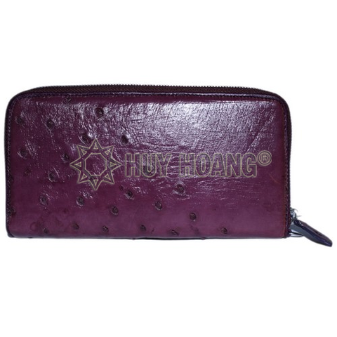 Ví nữ da đà điểu Huy Hoàng 1 khóa vip màu tím HD3435